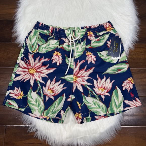 Ralph Lauren Other - Polo Ralph Lauren Men's Small Blue Floral Traveler Swim Trunks Board Shorts